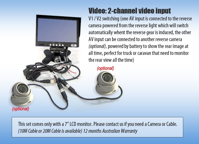 M70 Video Input car reversing camera