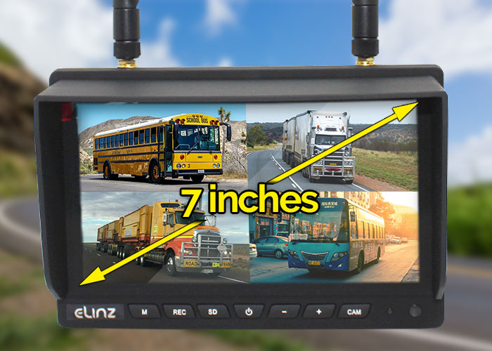 7 inches TFT-LCD Quad Screen Monitor