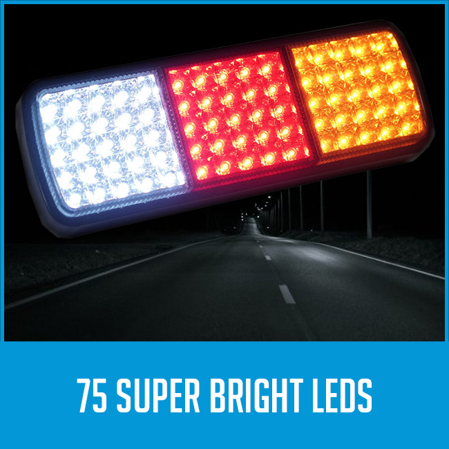 led tail light with caption "75 super bright leds"