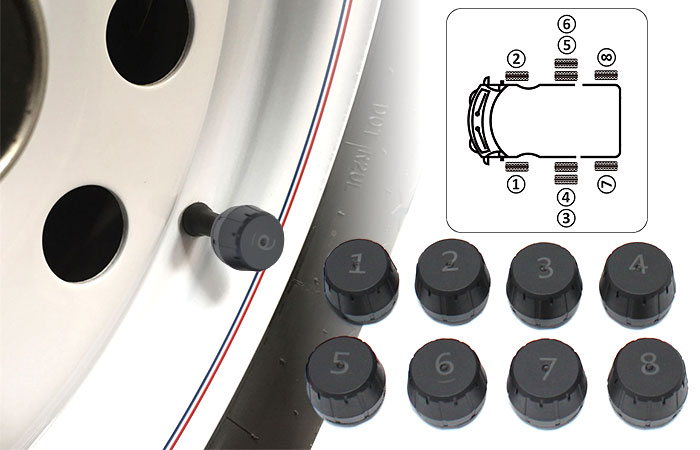 8 External Sensors uitable for single or dual axle