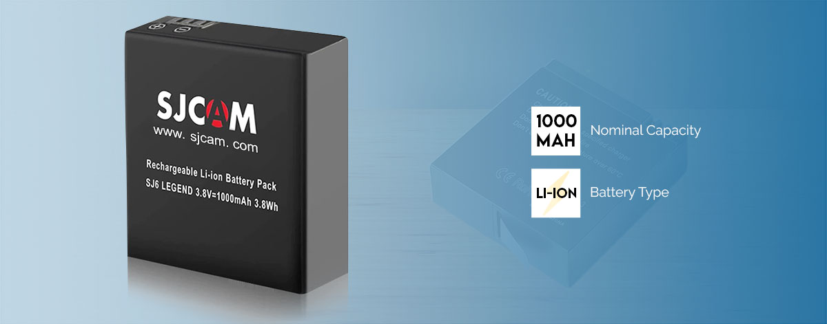 Batteria Vhbw Compatibile Con Sjcam SJ6 Legend | 910mAh, 3,8V, Ioni Di Litio, Sostituisce SJ6B
