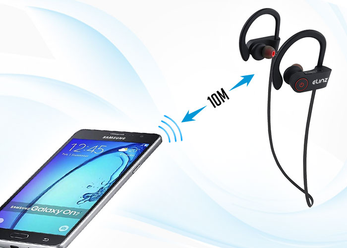 bluetooth earphones connecting to mobile device with caption "bluetooth chip csr8645"