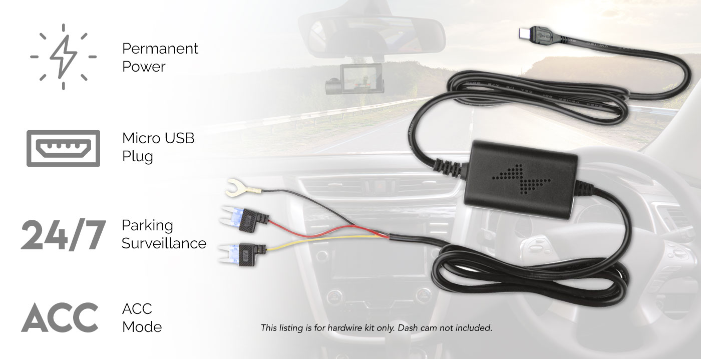 Car Dash Cam Hardwire Charger Power Adapter