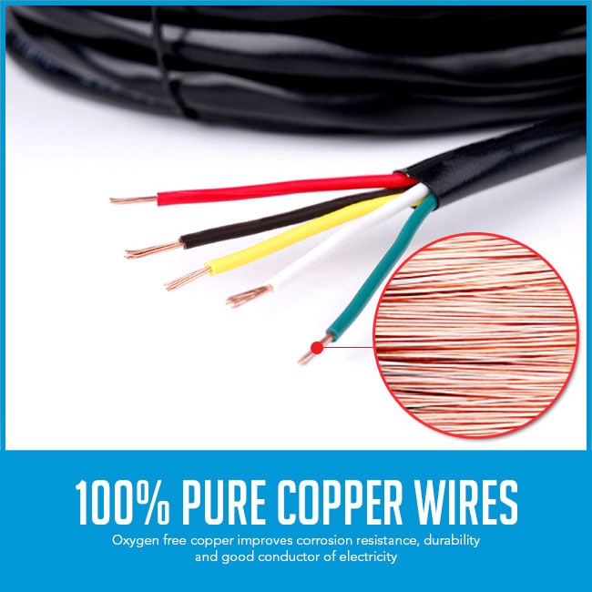 copper wires sticking out of core wire trailer cable