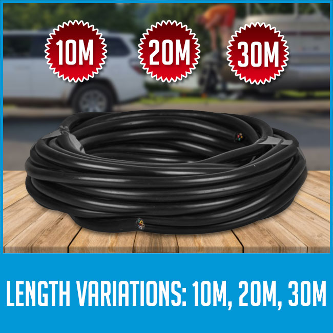 trailer cable length variations: 10, 20, 30 meters