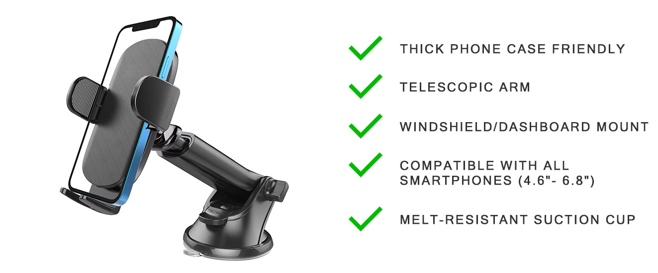 Universal Car Phone Holder Suction Mount H9-S1 Features