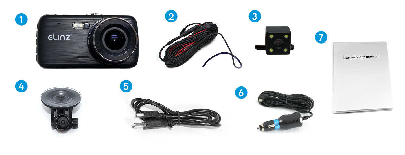 Car DVR Recorder Dash Camera,  Reverse Camera, Accessories
