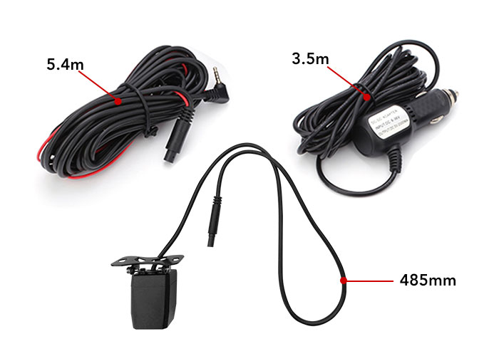 4K 2K Dual Dash Cam Cable Dimension