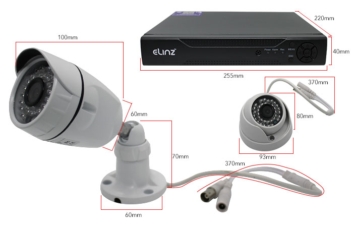 Bull Camera and Dome camera Dimension