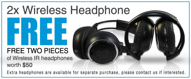 free IR headphone on headrest dvd player