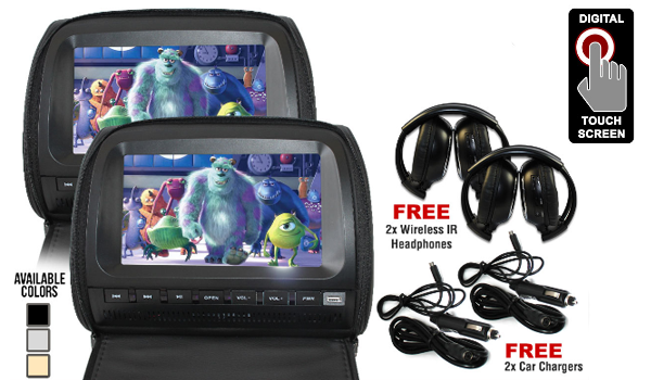 Car headrest dvd player