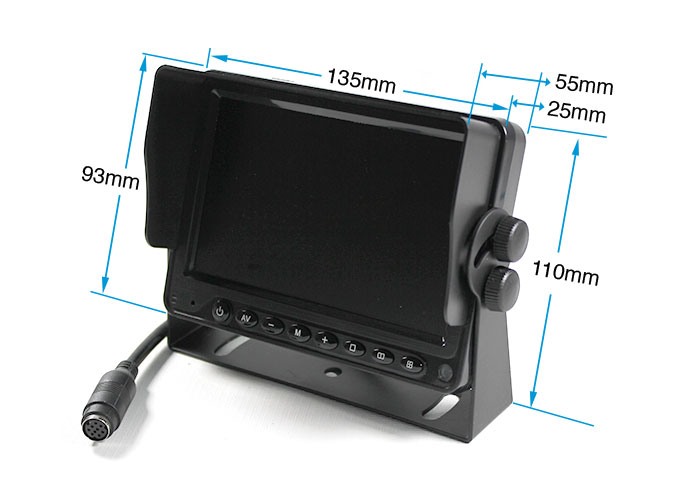 5" TFT LCD Monitor Dimensions