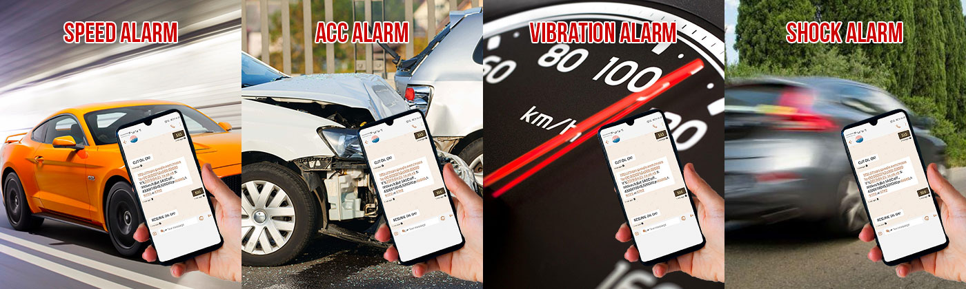 Safety Alarms Speed, ACC, Vibration and Shock Alarm