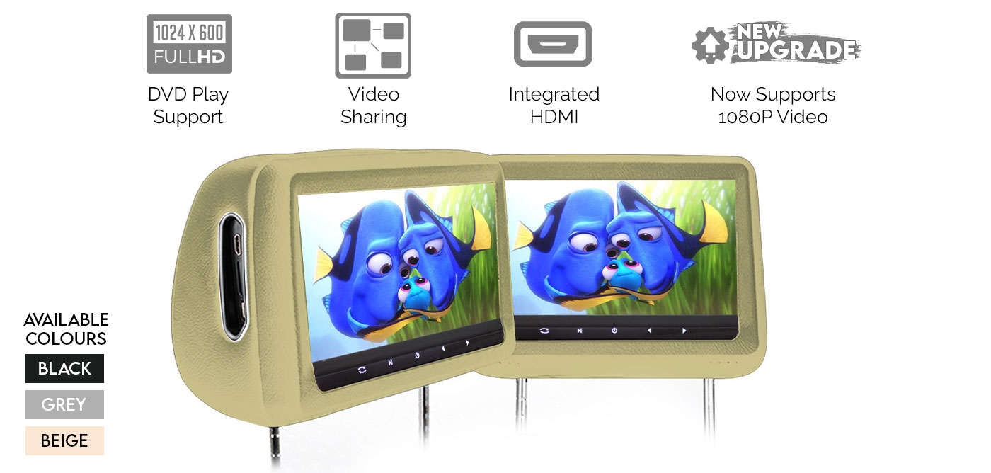 4CH Digital Wireless 9'' Quad Monitor Splitscreen Monitor