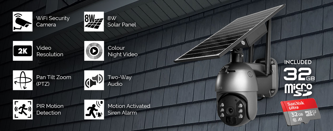 2K PTZ Solar CCTV Camera