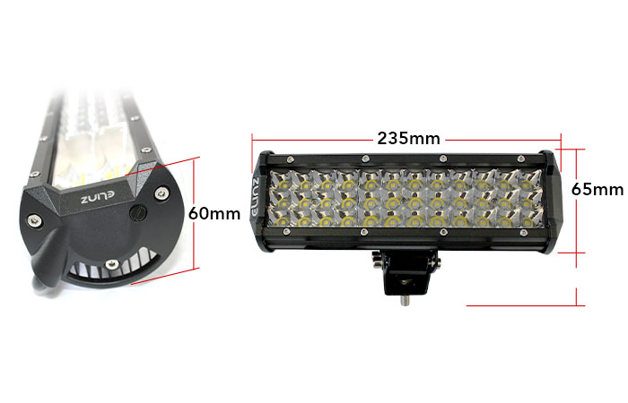 10" 3 Rows LED Light Bar Dimensions