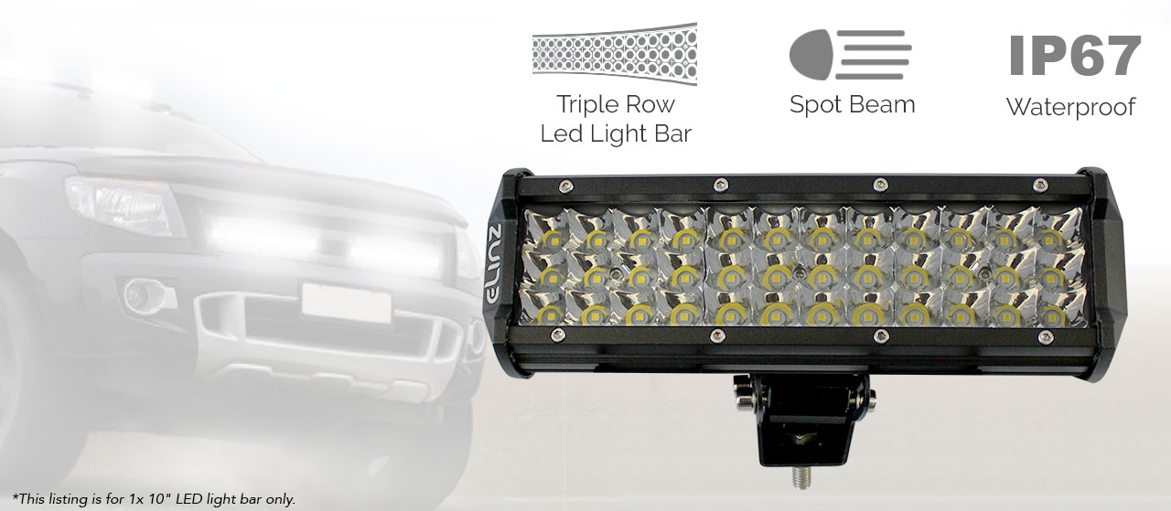 10" 3 Rows LED Light Bar