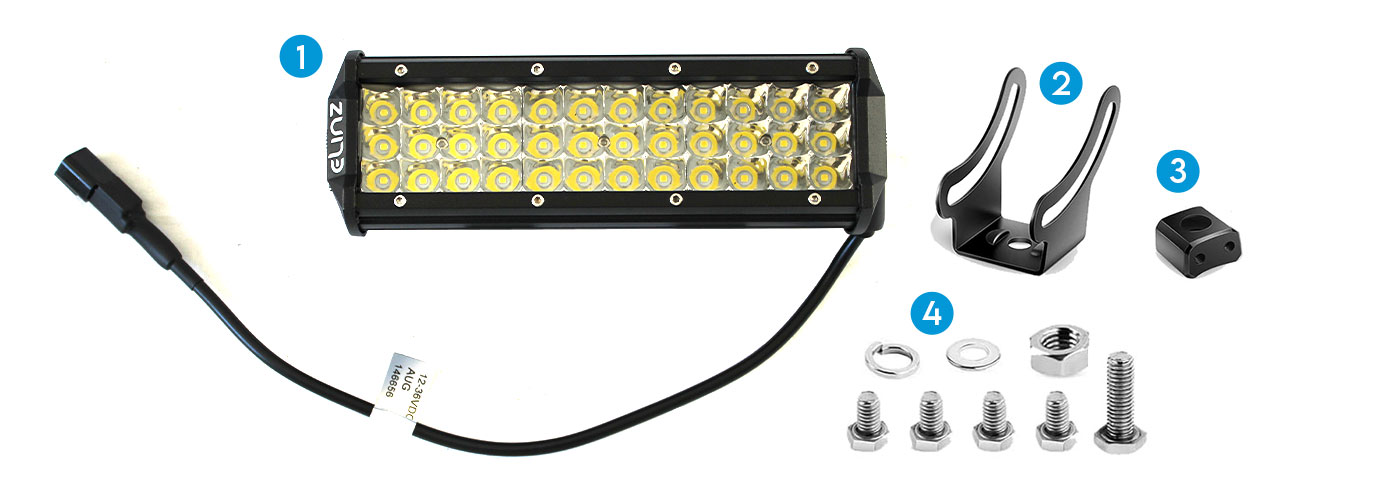 10" 3 Rows LED Light Bar with Mounting Bracket