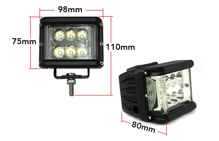 LED Worklight Dimensions