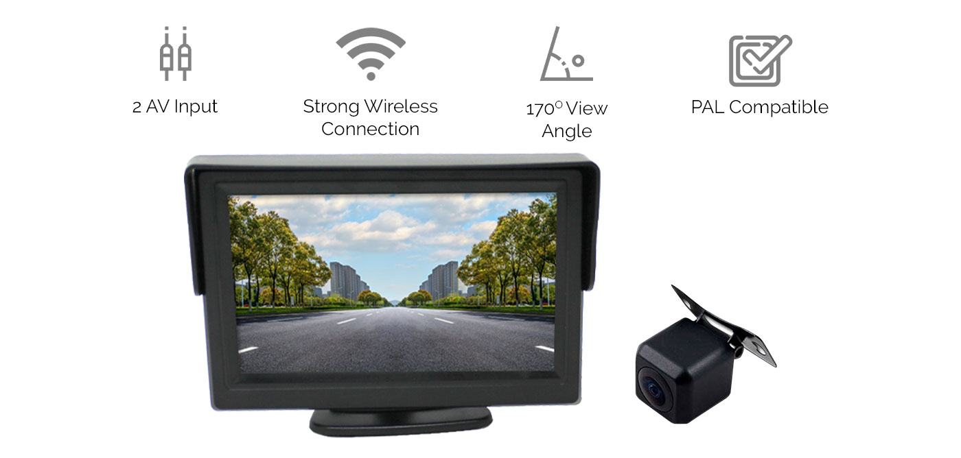 4CH Digital Wireless 9'' Quad Monitor Splitscreen Monitor