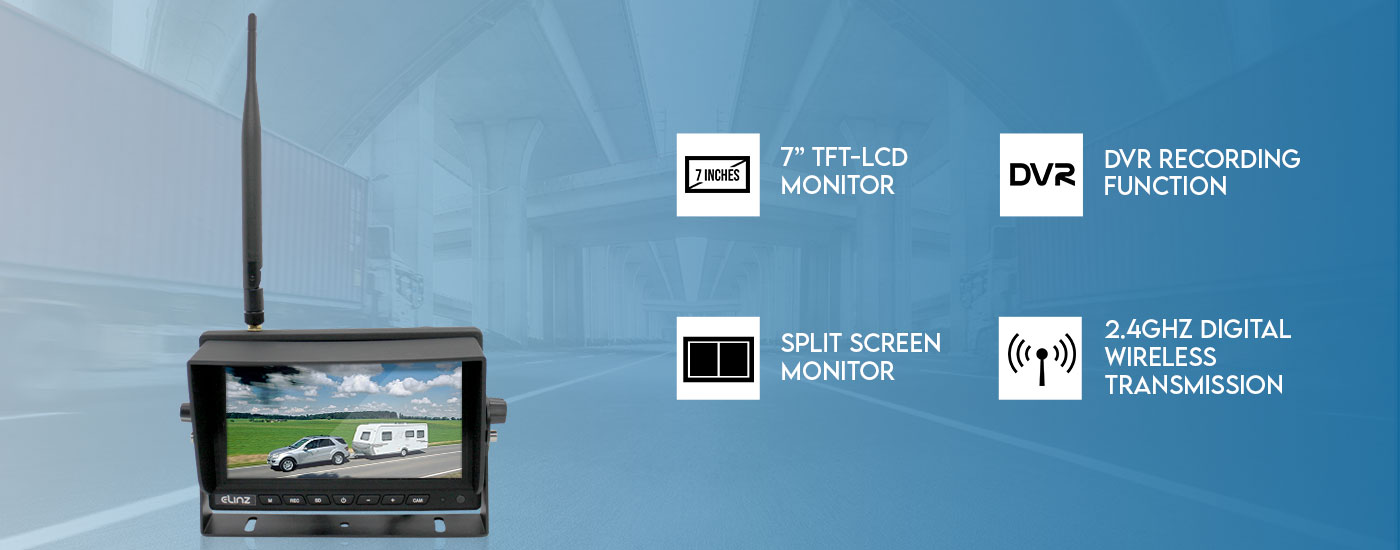 2CH Digital Wireless 7" DVR Splitscreen Monitor