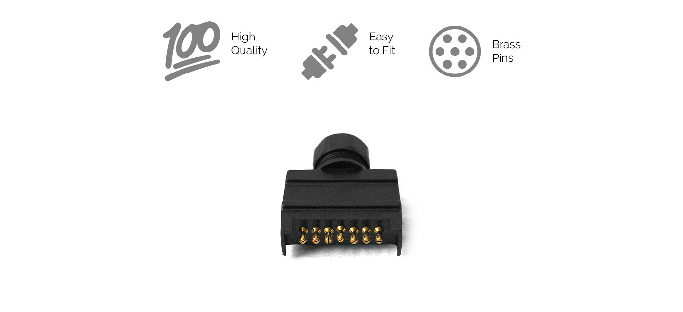 Trailer Plug 7 PIN Flat Plastic Connector