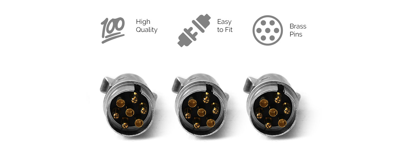 Trailer Plug 7 PIN Large Round Metal Connector