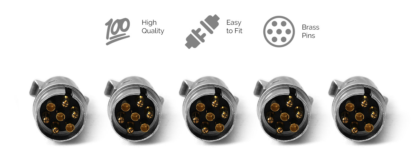 Trailer Plug 7 PIN Large Round Metal Connector