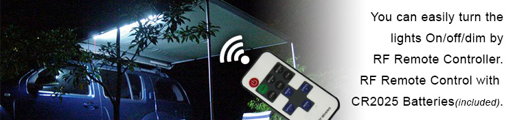 RF remote used on mounted LED strip light bar