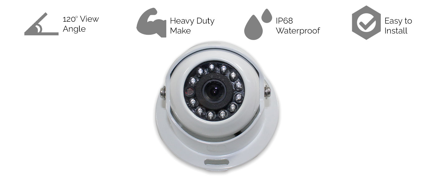 Heavy Duty Night Vision IR 4 PIN CCD 12V/24V Eyeball Reversing Camera for Trucks/ Caravans/ Buses