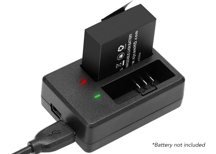 Dual-Slot Battery Charger for SJCAM SJ6 Legend Charging Indicator