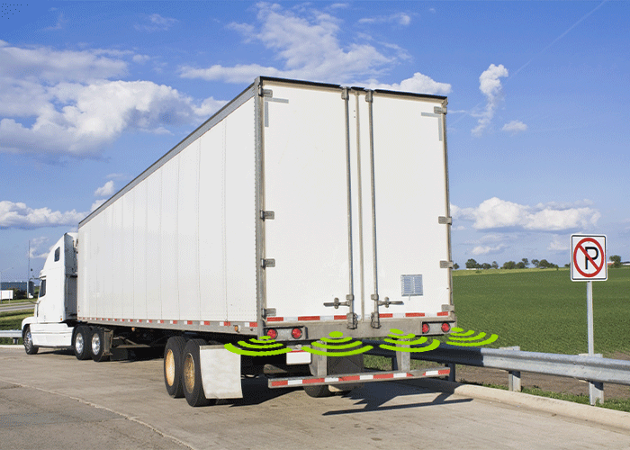 ultrasonic sensors installed on back of truck