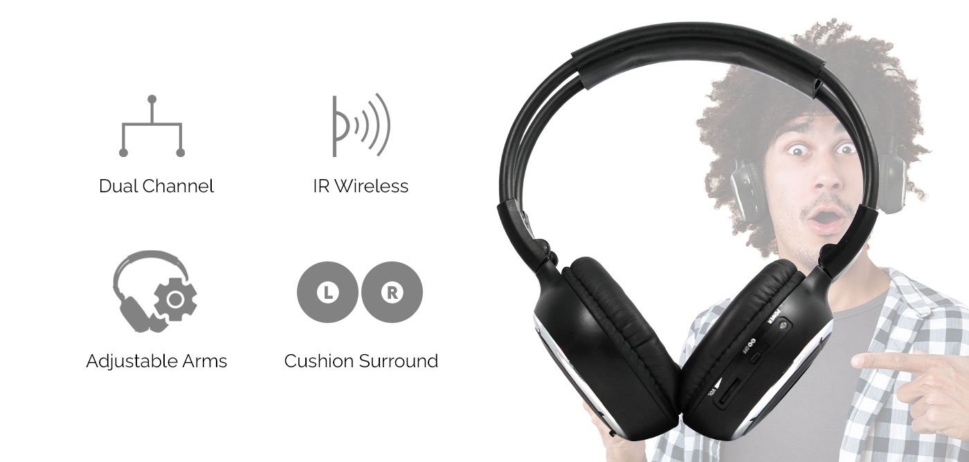 Wireless IR Dual Channel Headphones