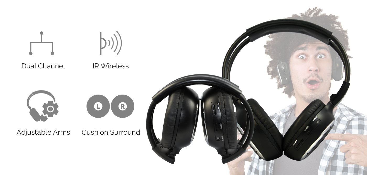 Wireless IR Dual Channel Headphones