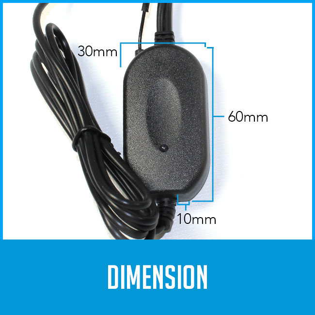 receiver/transmitter dimensions. 10mm thick 60mm long 30mm wide