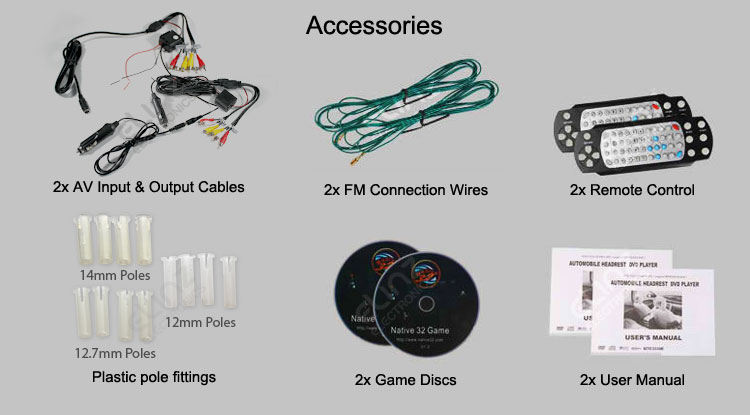 accessories dvd player for car