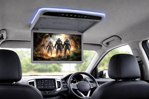 android car roof monitor installed in a car