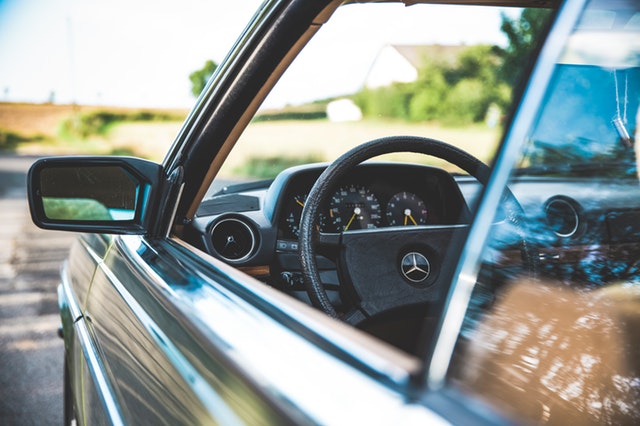 car side mirror view