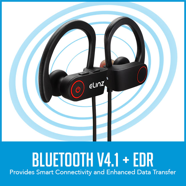 elinz bluetooth earphones with caption bluetooth v4.1 +FDR