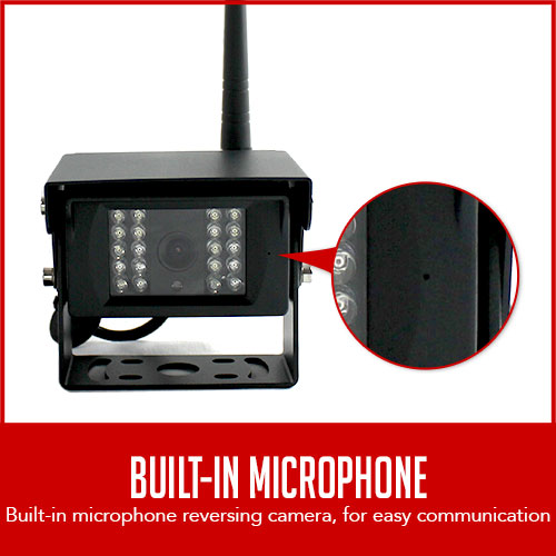 Built-in Microphone Wireless Back up Camera