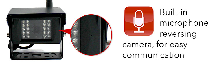 microphone close up on wireless reverse camera