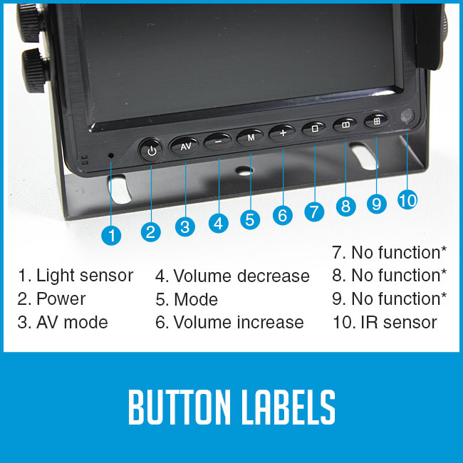 button label for reversing camera monitor