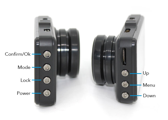 3.0 LCD Dash Cam Button Labels