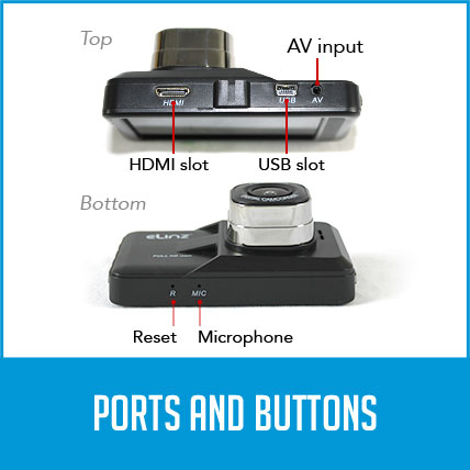 Ports Dash Cam Dual Reverse Camera