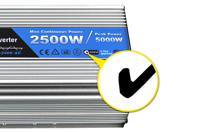 C-Tick mark Power inverter