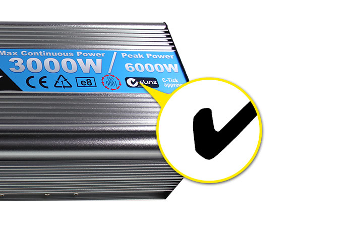 C-Tick mark Power inverter