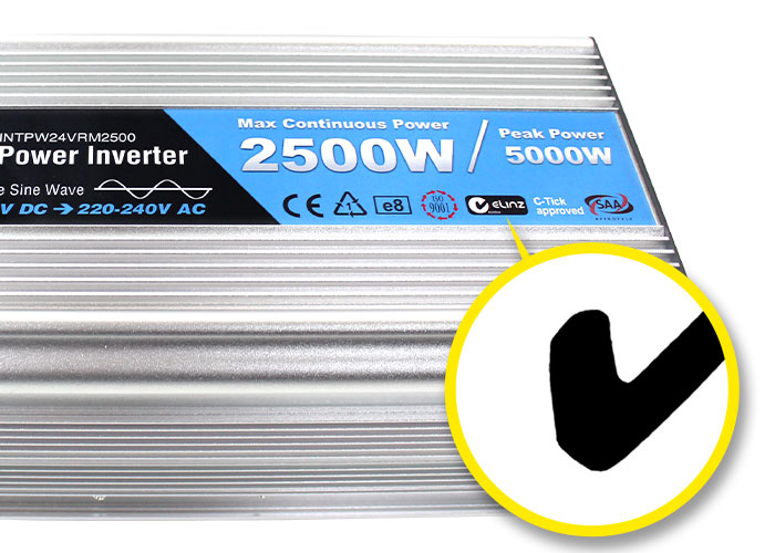 C-Tick mark Power inverter