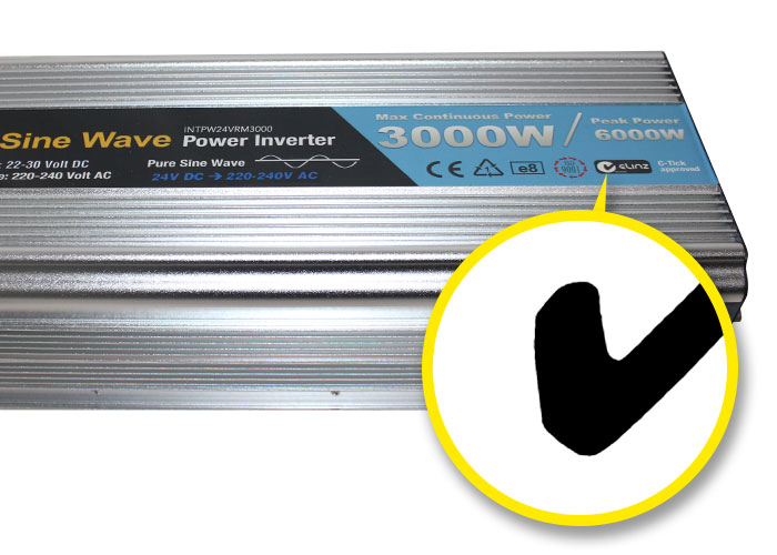C-Tick mark Power inverter