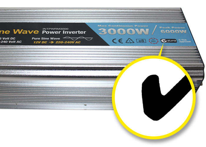 C-Tick mark Power inverter