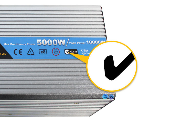 C-Tick mark Power inverter